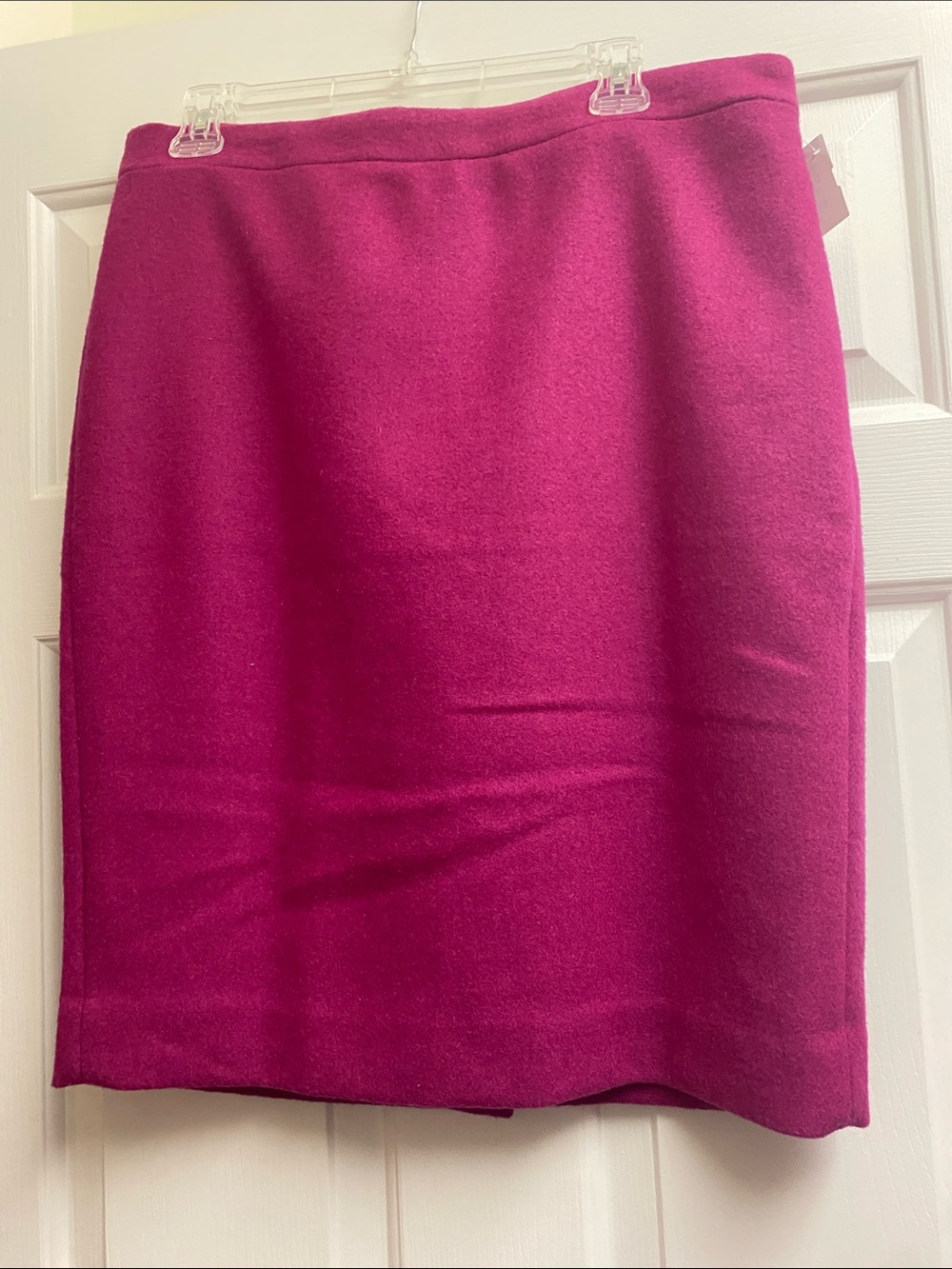 J Crew Hot Pink Magenta Wool Lined Pencil Skirt Size 12 NWT